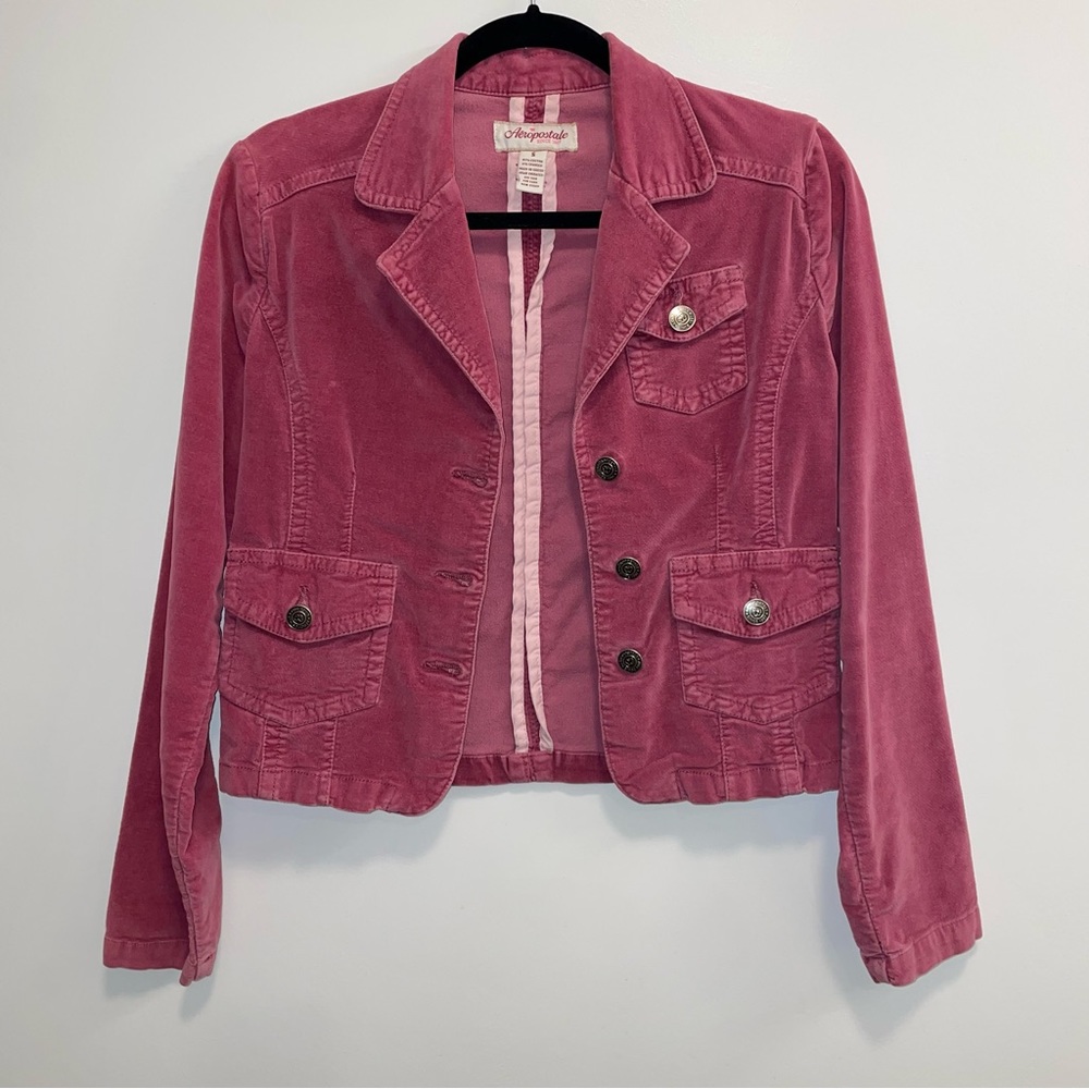 Aeropostale Early 2000s Magenta Women’s Blazer Size S